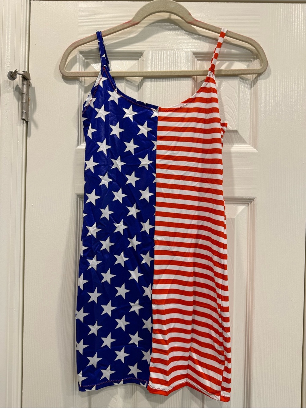 Stars & Stripes Spaghetti Strap Dress - Red, White & Blue
